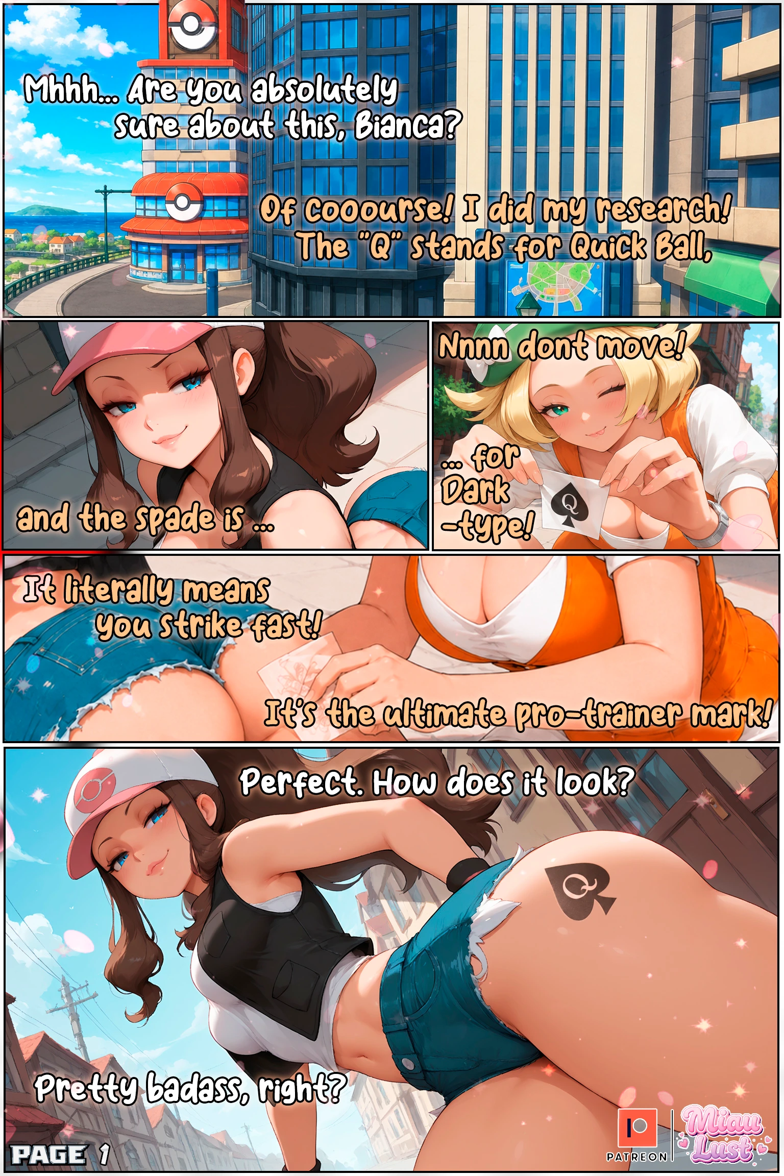 Queen Of Spades – Hilda Pokemon parody comic by Miaulust — Queen Of Spades – Hilda, page 4