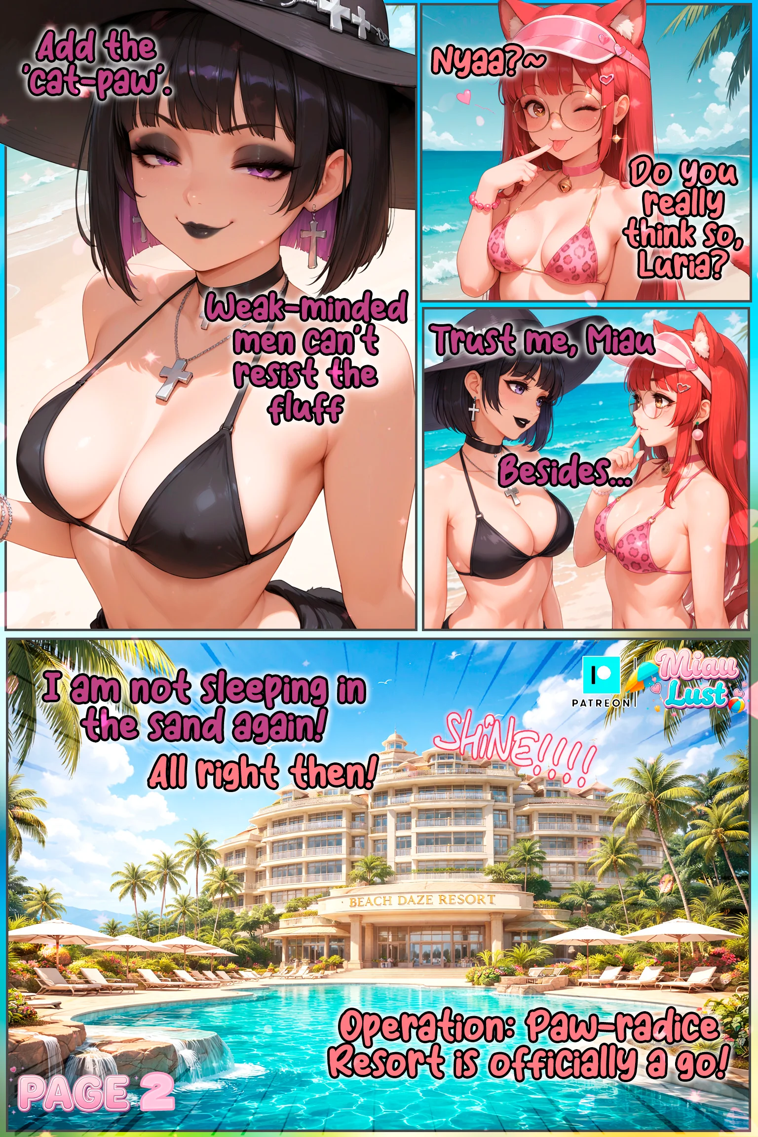 Miau and Luria original comic by Miaulust — Beach Resort, page 5