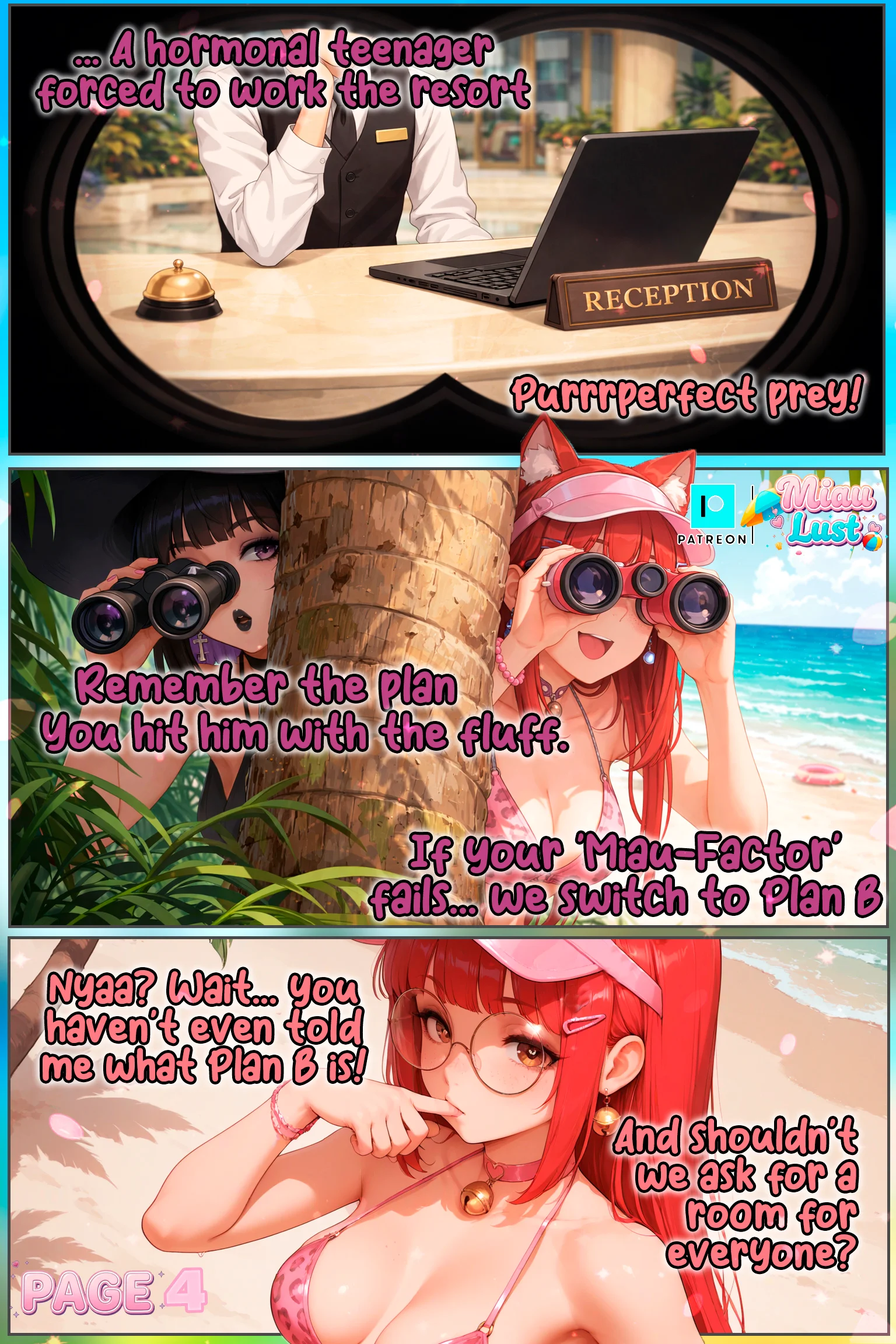 Miau and Luria original comic by Miaulust — Beach Resort, page 8