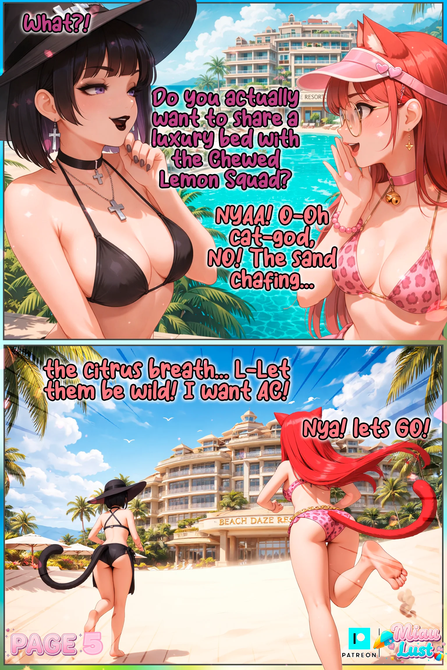 Miau and Luria original comic by Miaulust — Beach Resort, page 9