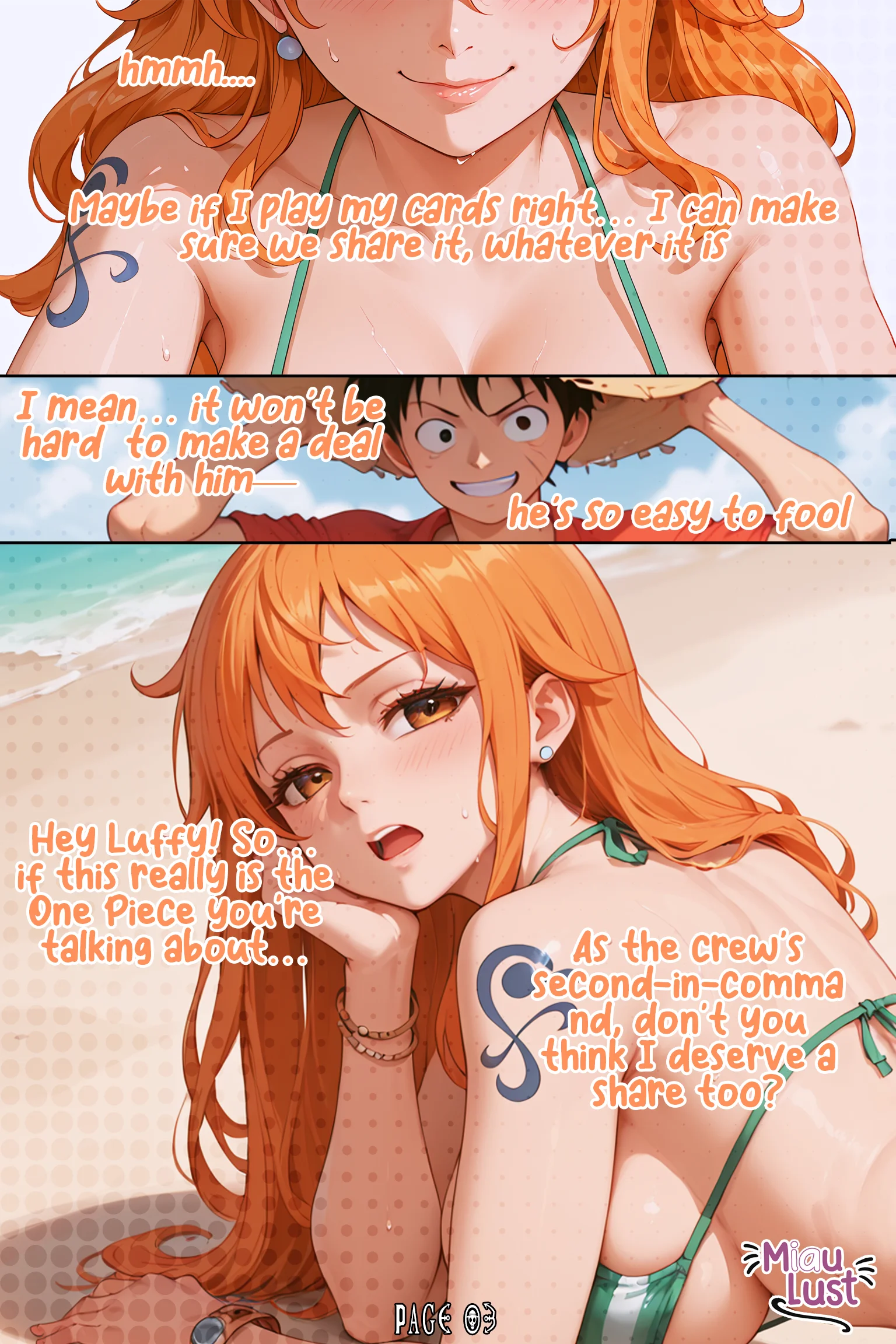 Nami One Piece parody comic by Miaulust — One Pleasure – Nami, page 5