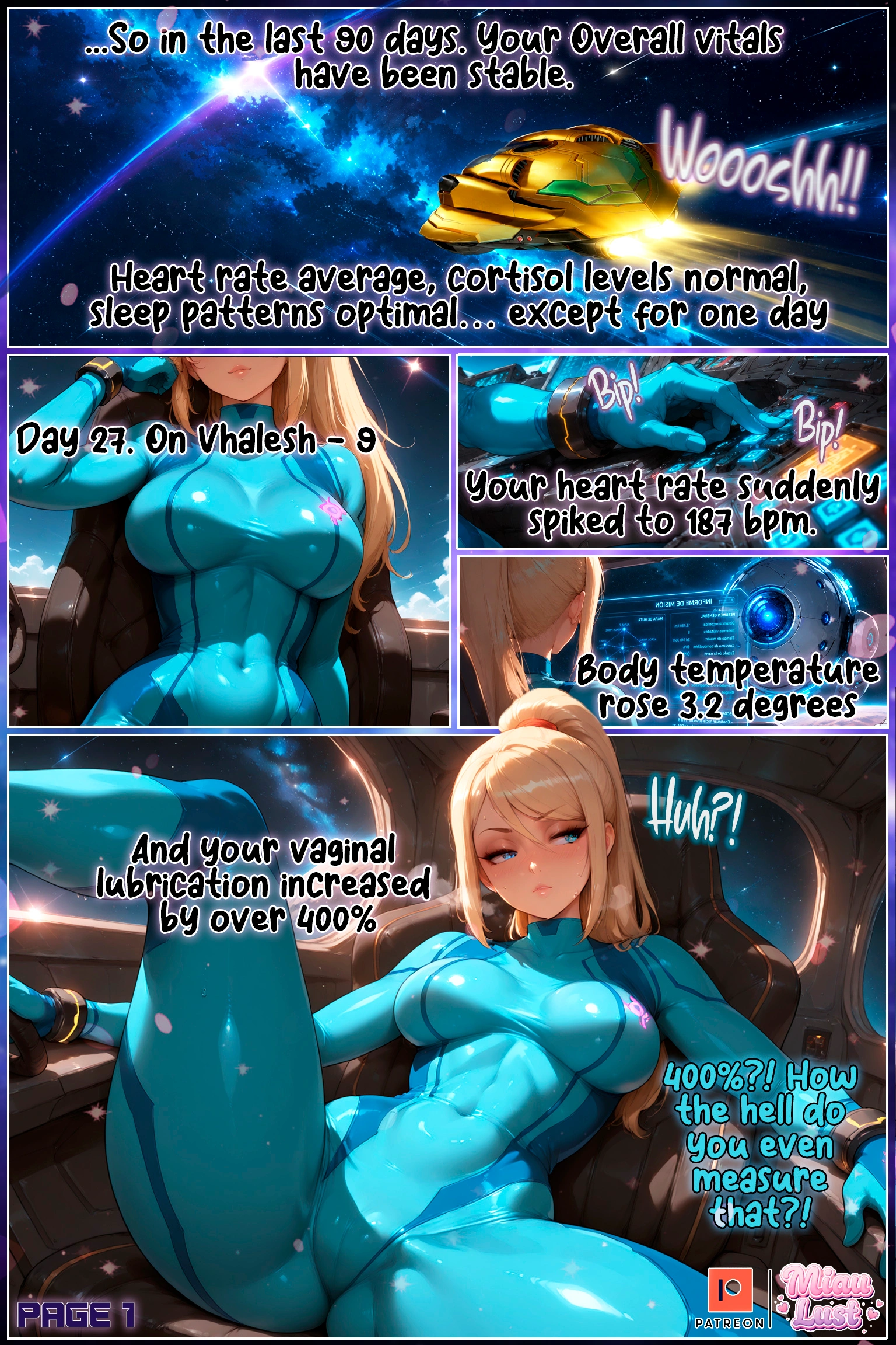 Samus Aran Nintendo parody comic by Miaulust — Tempted By Tentacles 2, page 4