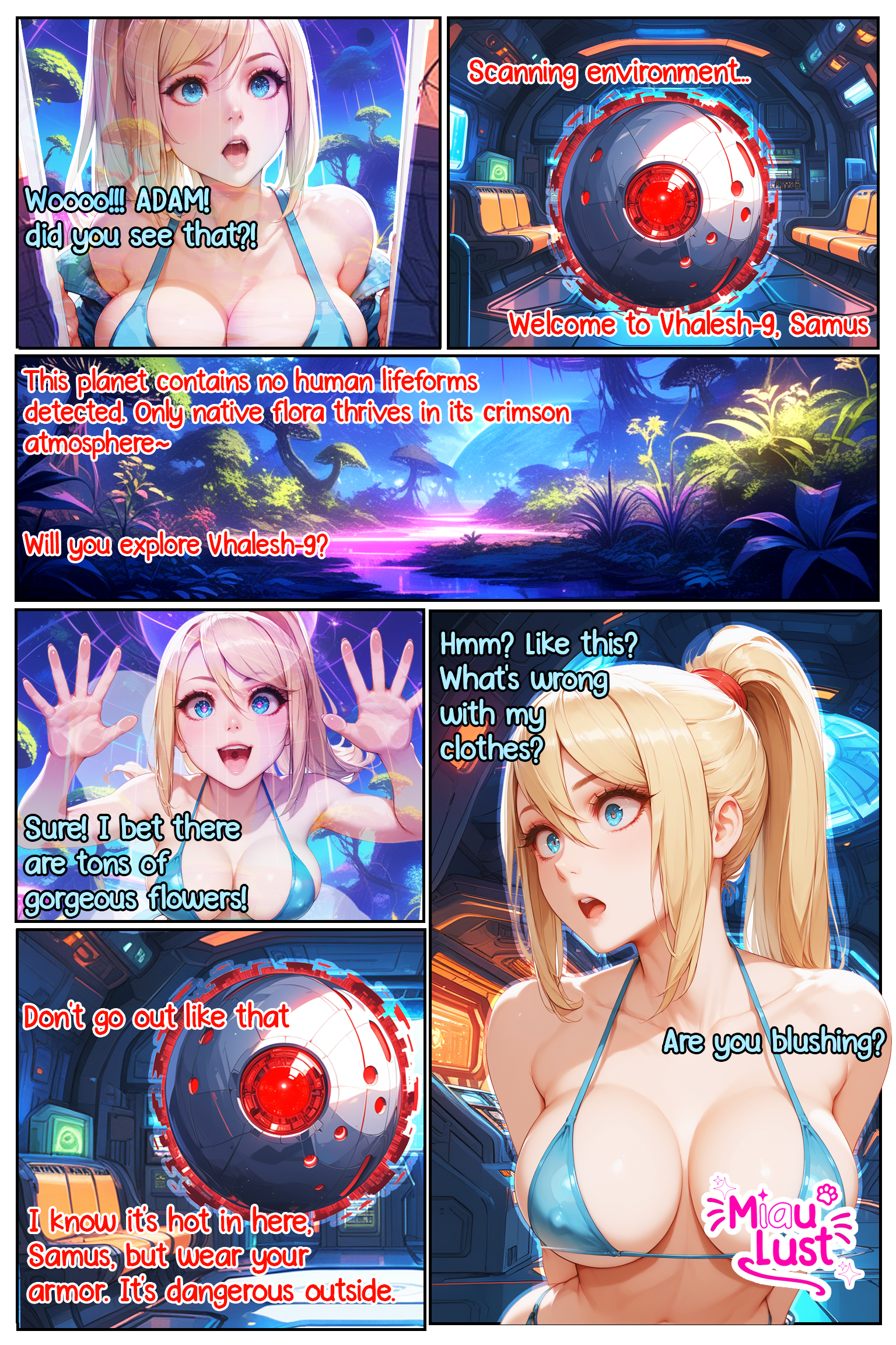 Samus Aran Nintendo parody comic by Miaulust — Tempted by Tentacles, page 3