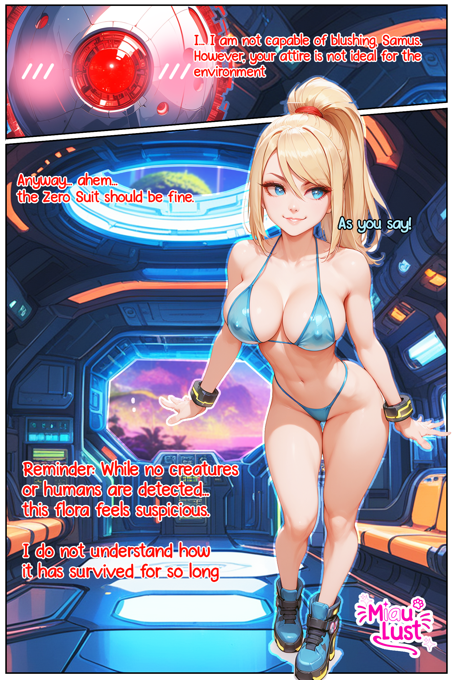 Samus Aran Nintendo parody comic by Miaulust — Tempted by Tentacles, page 4