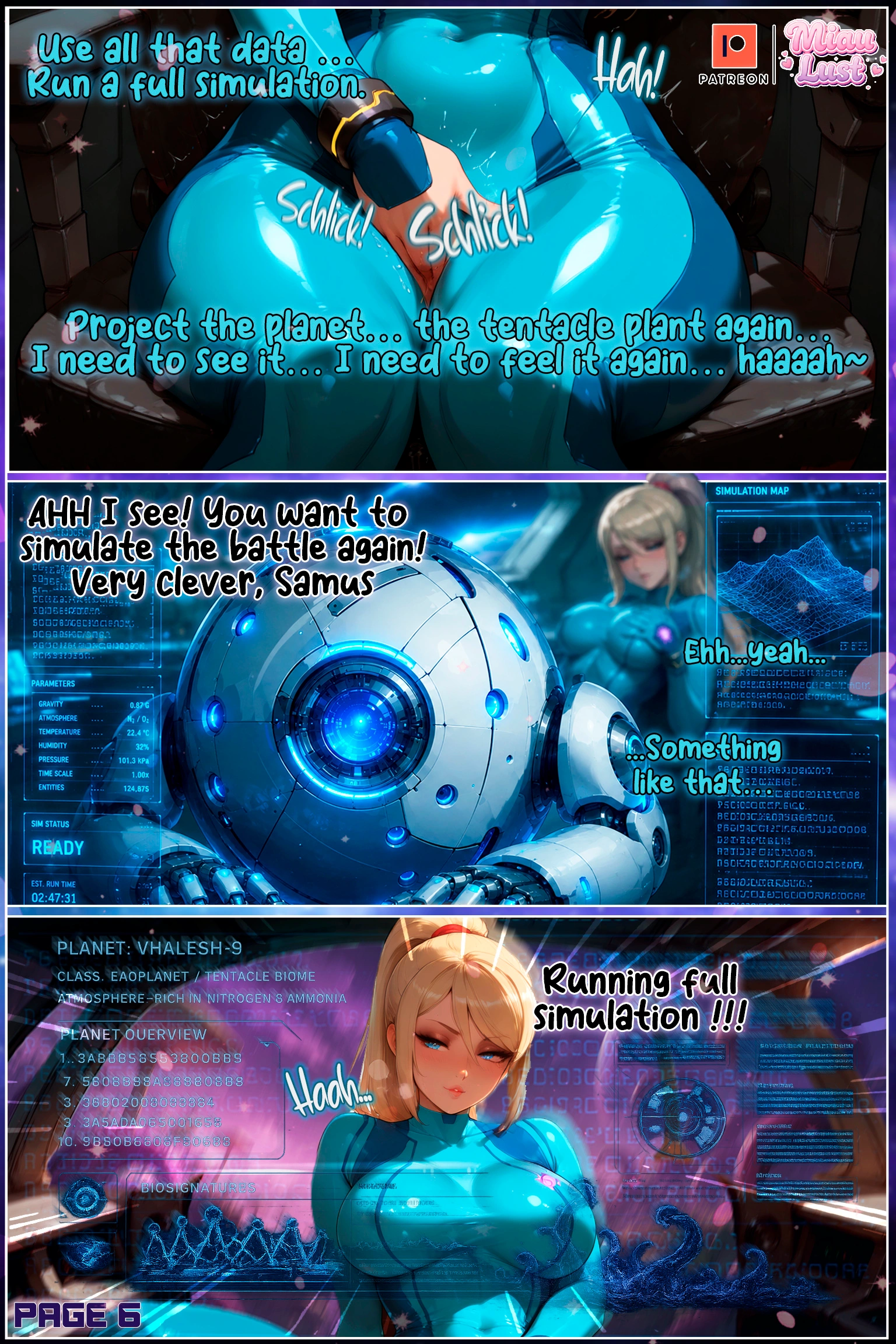 Samus Aran Nintendo parody comic by Miaulust — Tempted By Tentacles 2, page 9