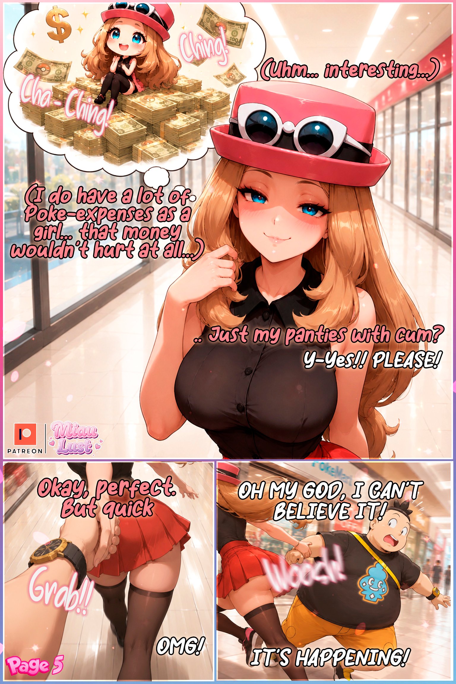 Serena Pokemon parody comic by Miaulust — Serena’s 20K Panty Deal!, page 8