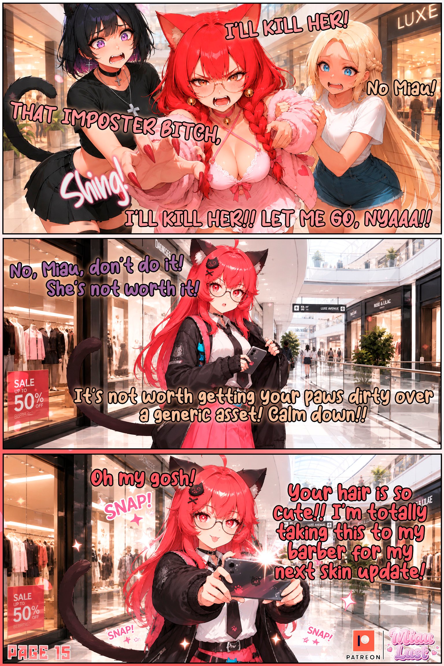 Miau and Luria original comic by Miaulust — Miau’s Copycat, page 22