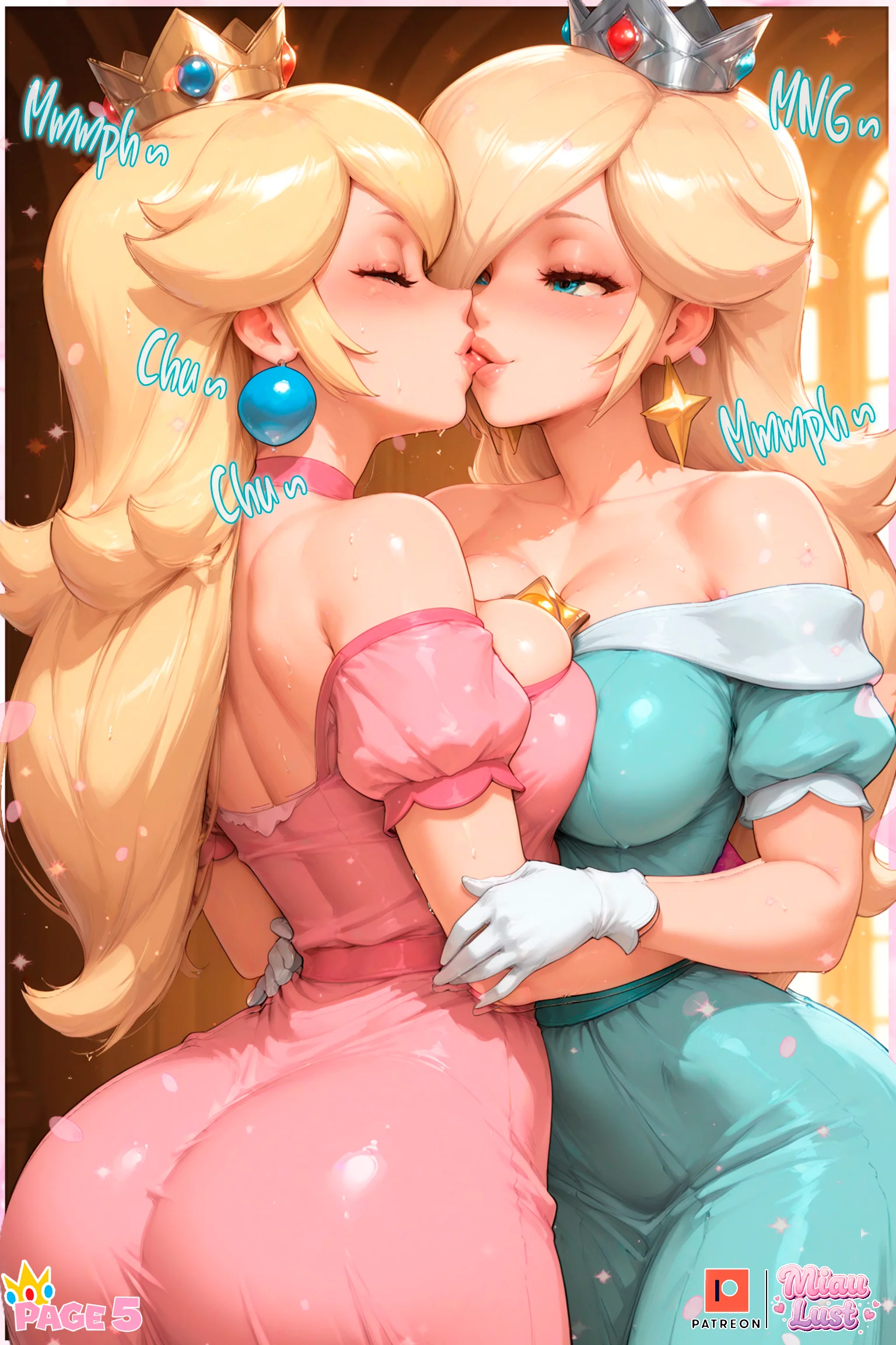 Rosa and Peach Pokemon parody comic by Miaulust — Super Lewd Galaxy, page 9